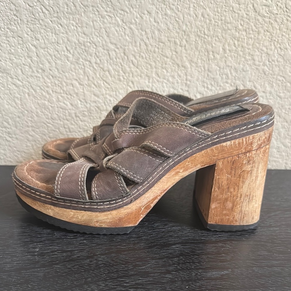 Bongo ChunkyVintage Leather Sandals Size Heels Y2K Size‎ 7.5